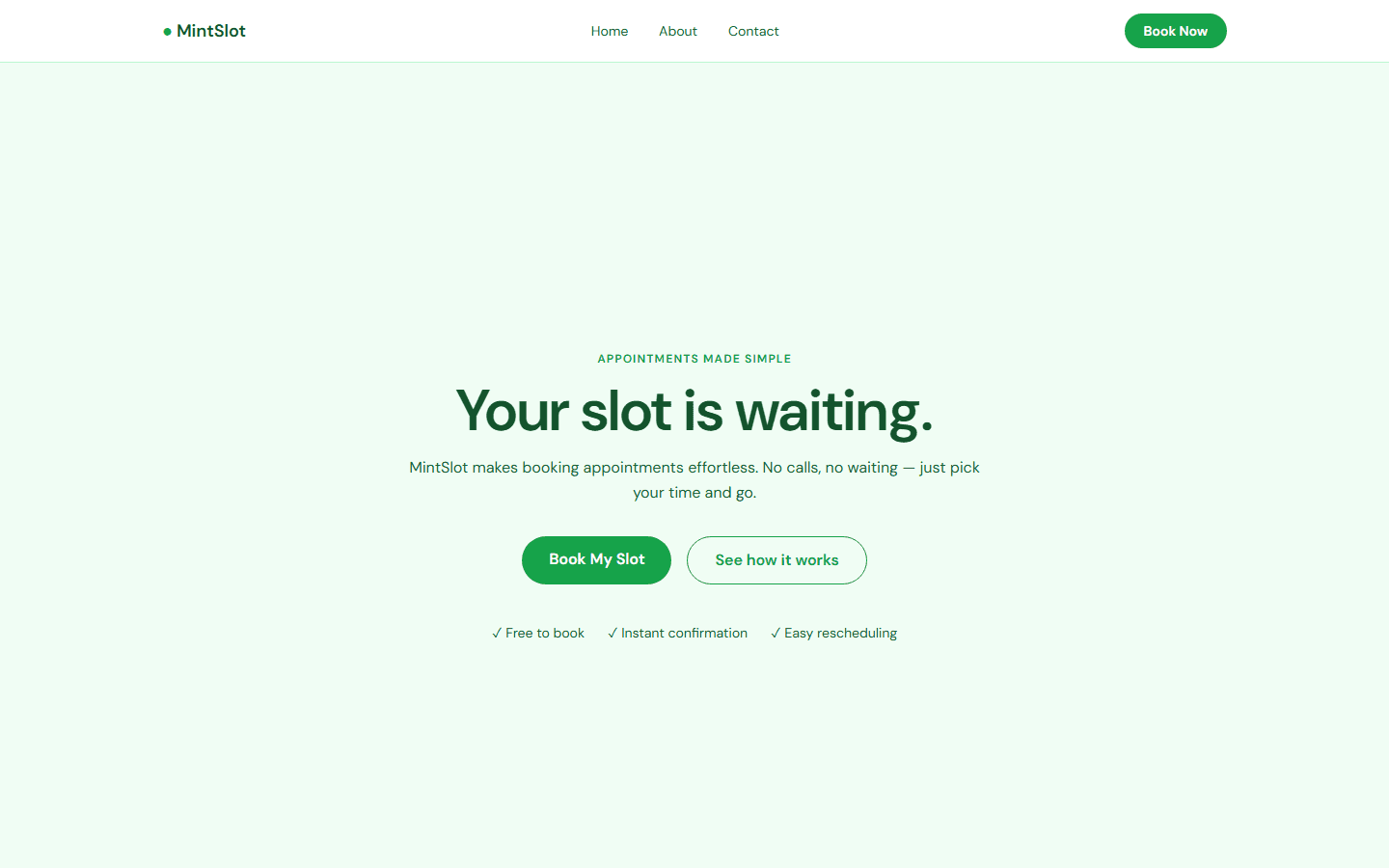 MintSlot interface screenshot